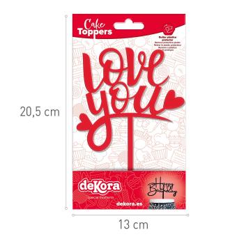 Preview: Cake Topper „Love You“ – Elegante Tortendekoration für besondere Momente (13,5 x 10 cm)